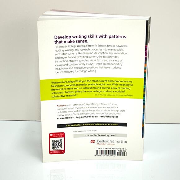 Patterns for College Writing Rhetorical Reader Guide Laurie G. Kirszner 15th ed - Picture 4 of 15
